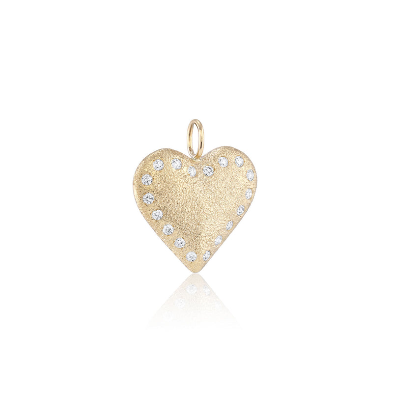 LUBOV Puffy Heart Pendant with Diamonds