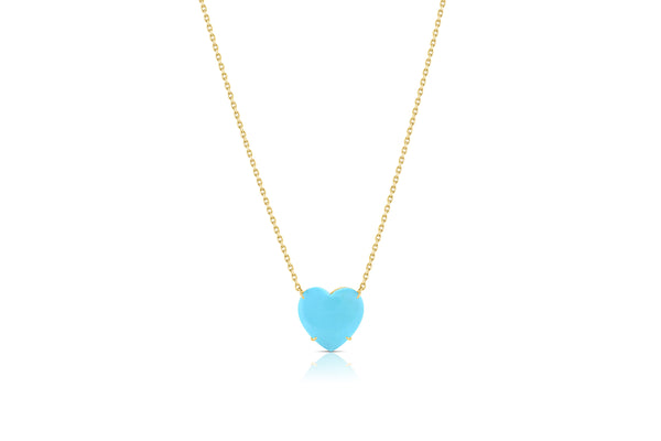 SINGLE TURQUOISE HEART LADY NECKLACE