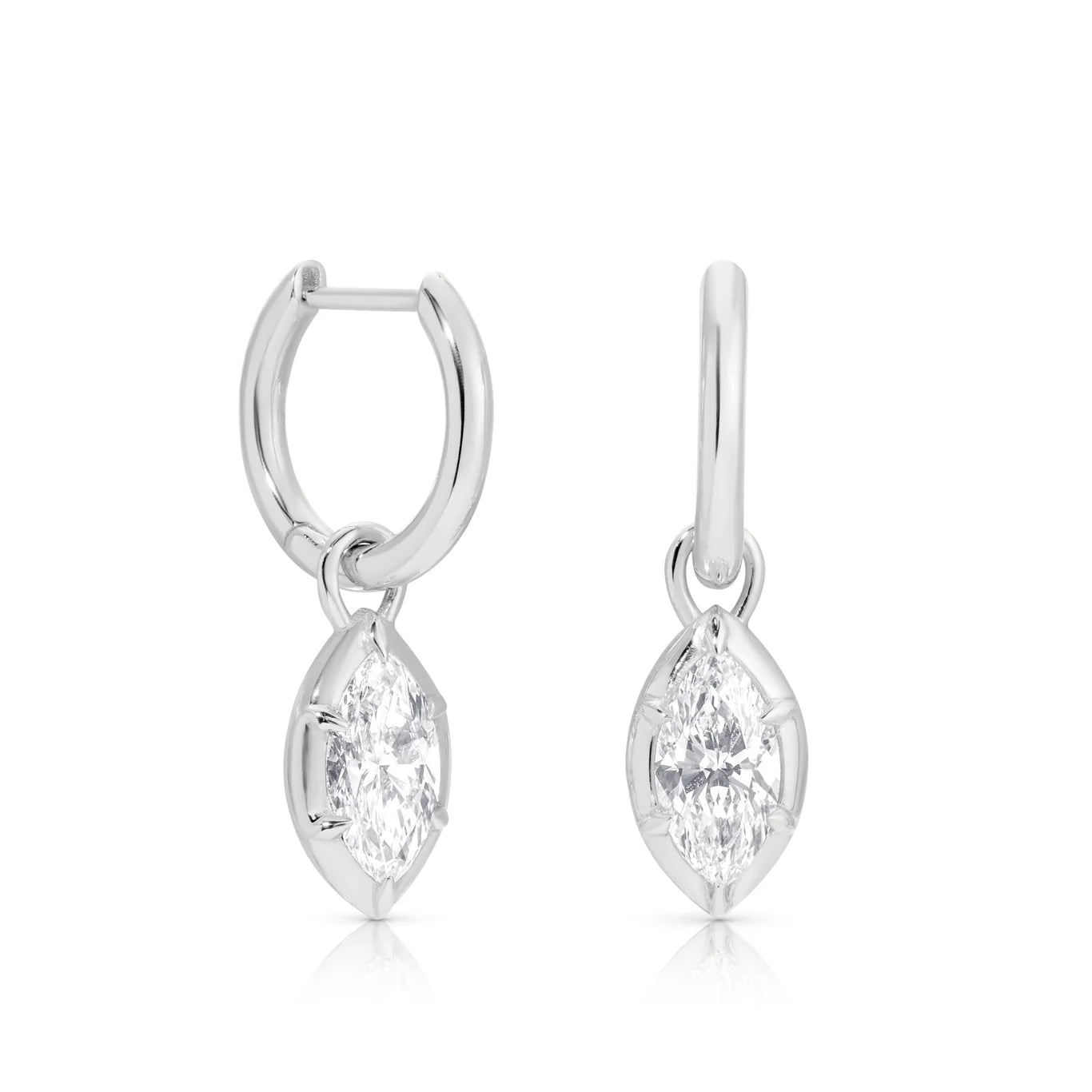 Marquise Rosette Hoop Earrings