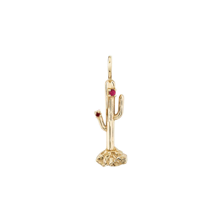 Ruby Blossom Cactus Charm