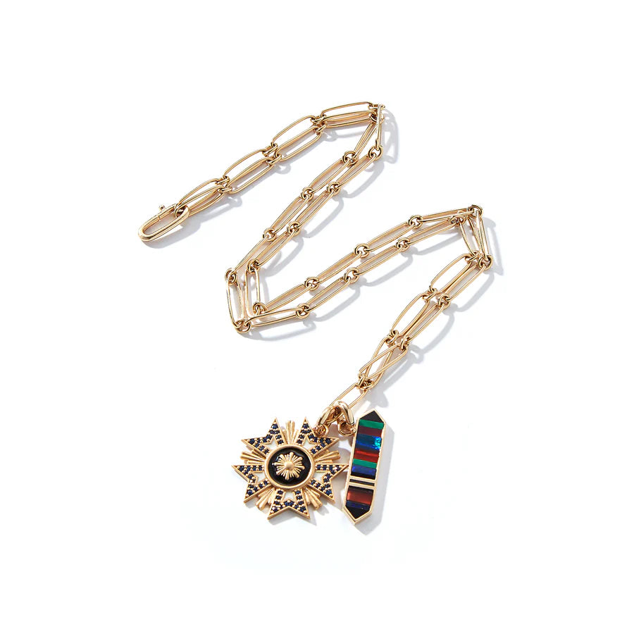 14K Gold Sapphire & Enamel Florence Charm