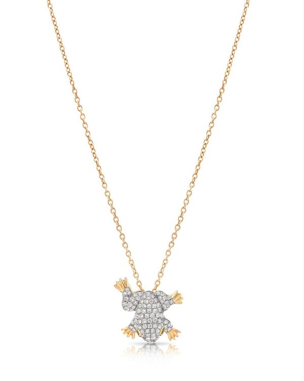 Medium Pave Frog Necklace