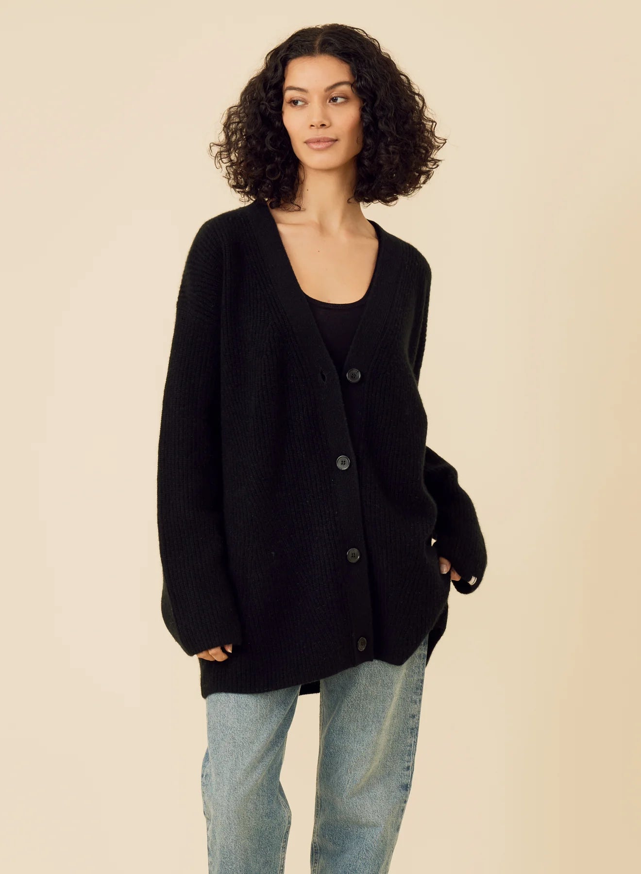 Pacific Cashmere Cardigan - Black