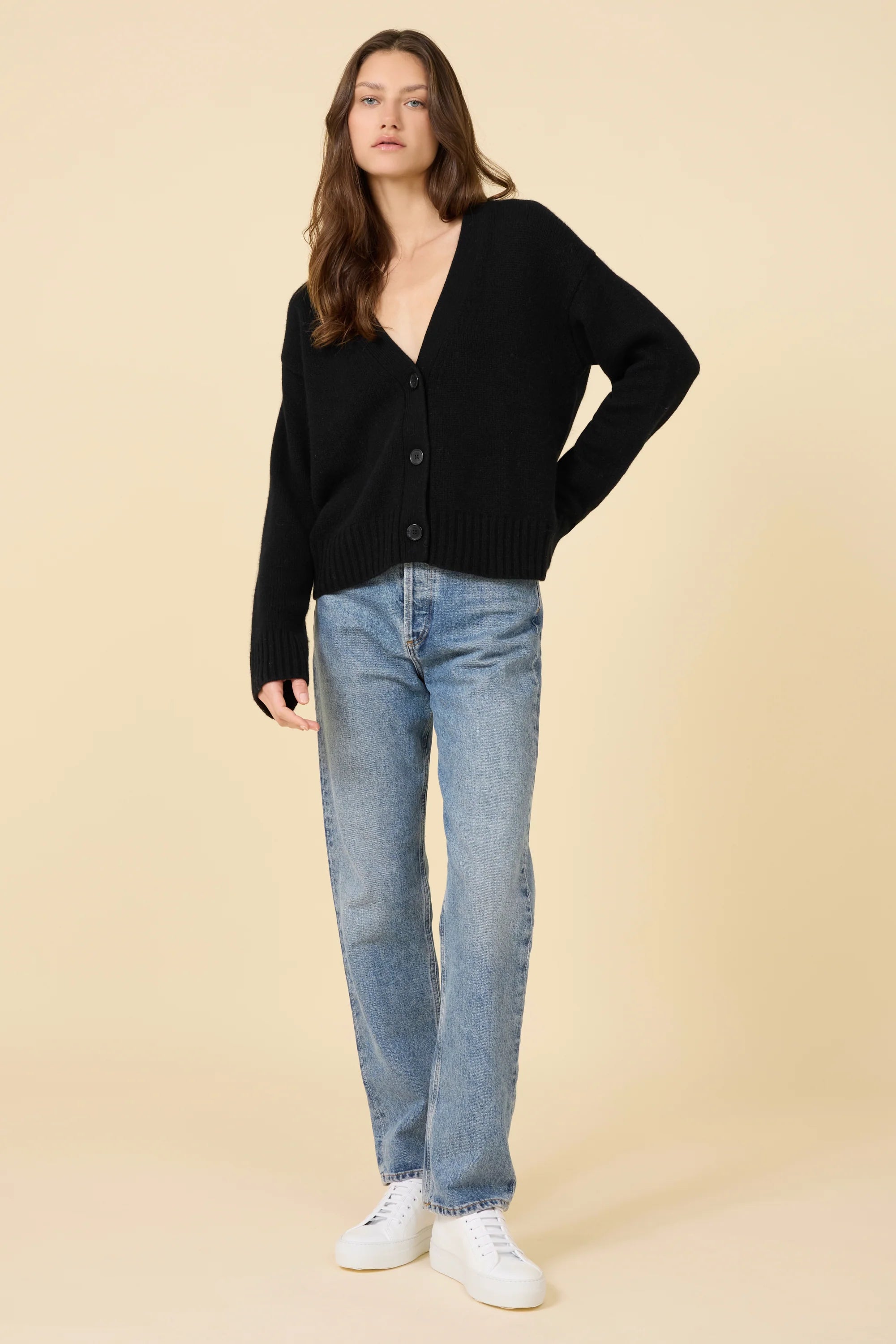 Aster Cashmere Cardigan - Black