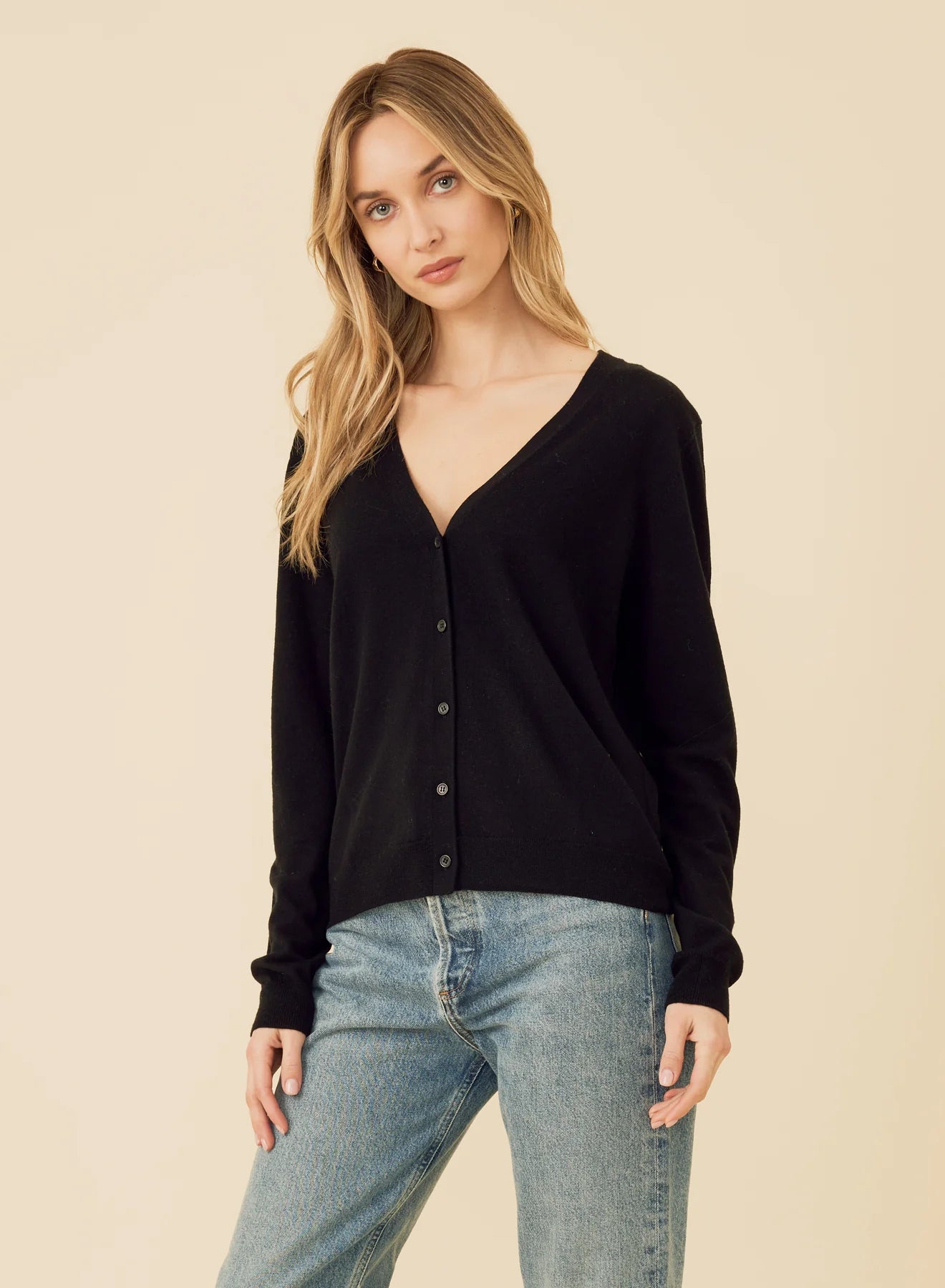 Laguna Merino Cardigan - Black