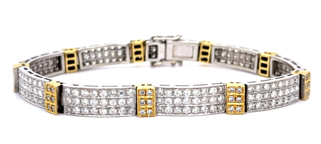 Vintage 4.75ct 18k 2 Tone Bracelet
