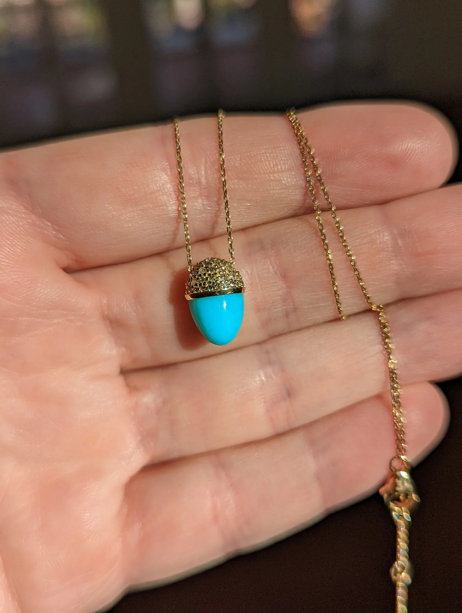 Found Cap Pendant Necklace