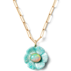 Paradise Flower Pendant XL Amazonite Opal