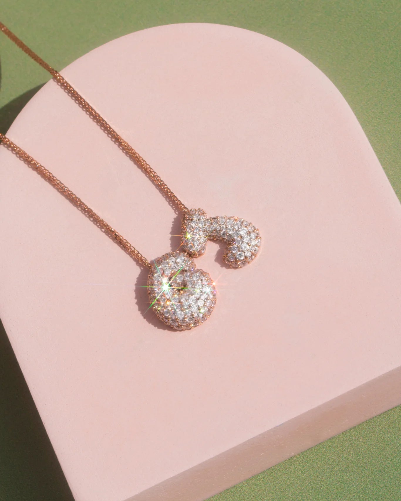 Mini Diamond Bubble Letter Necklace