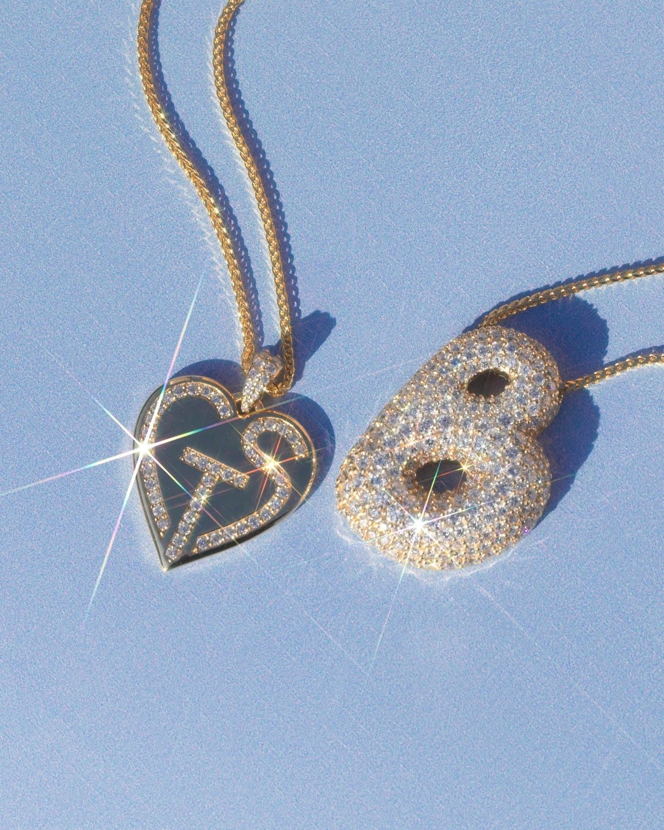 LARGE Diamond Bubble Letter Necklace