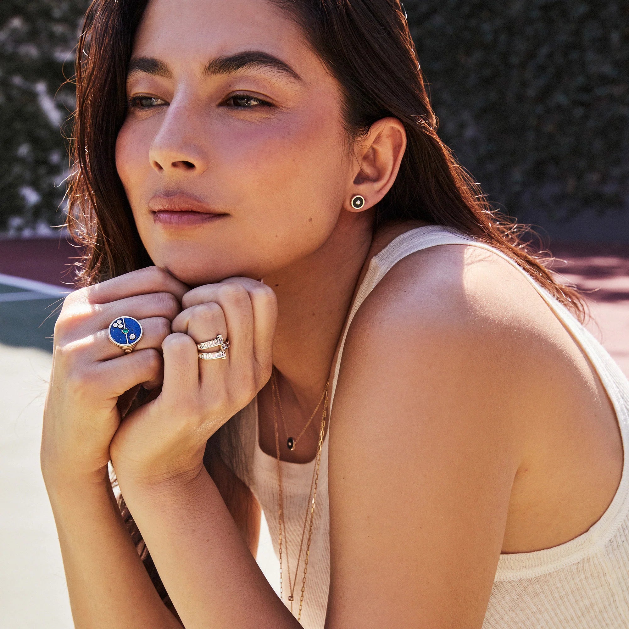 MINI COMPASS STUD EARRINGS