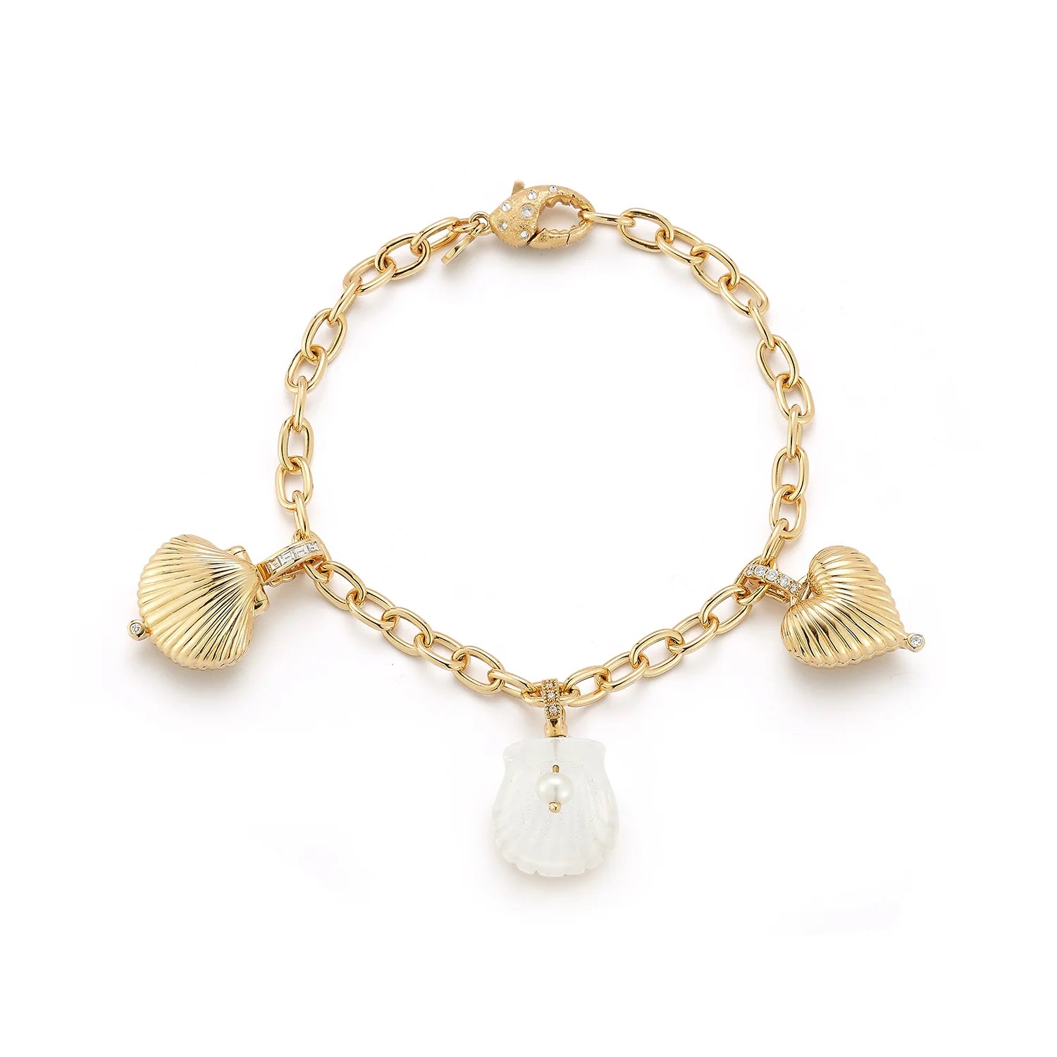 Diamond Lobster Clasp Handmade Link Charm Bracelet