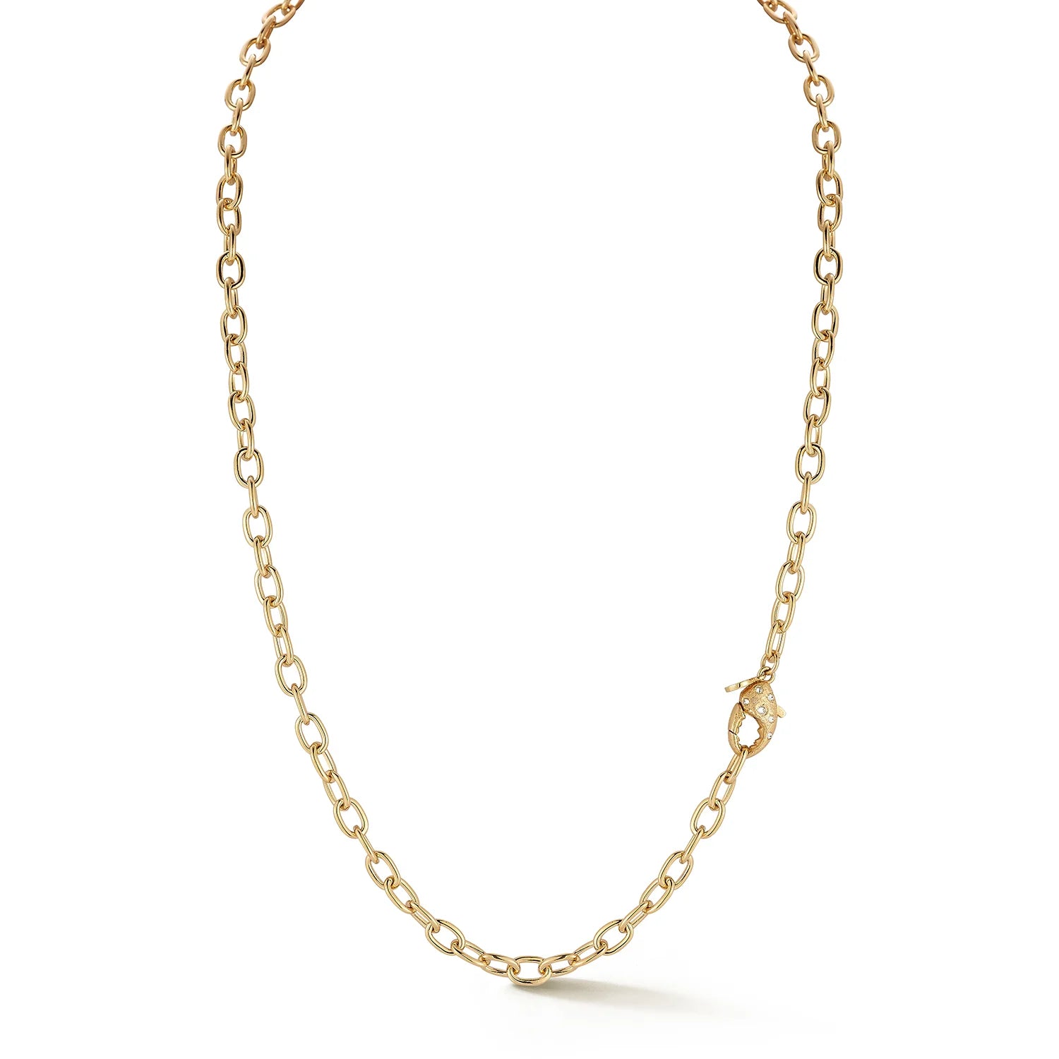 Diamond Lobster Clasp Handmade Link Necklace