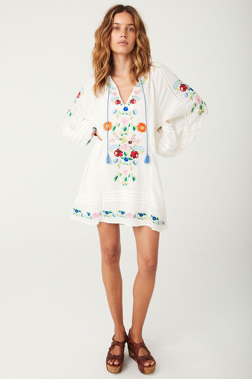 Florapaloosa Embroidered Tunic Dress – Wildflower