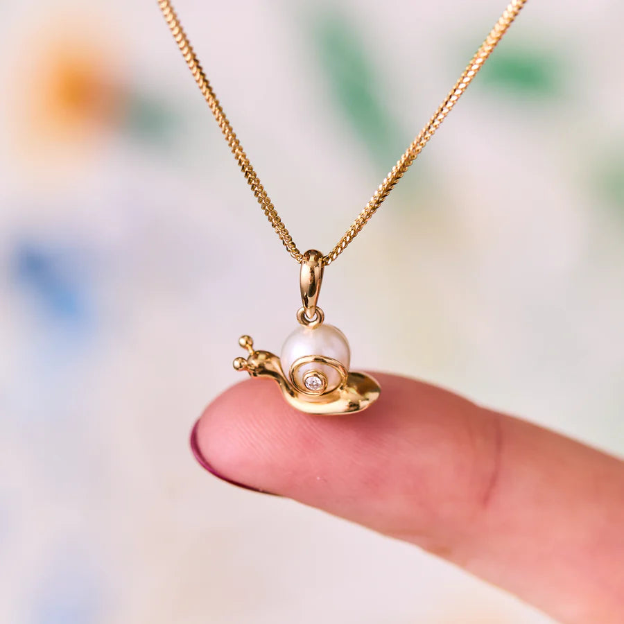 Petite Pearl Snail Charm