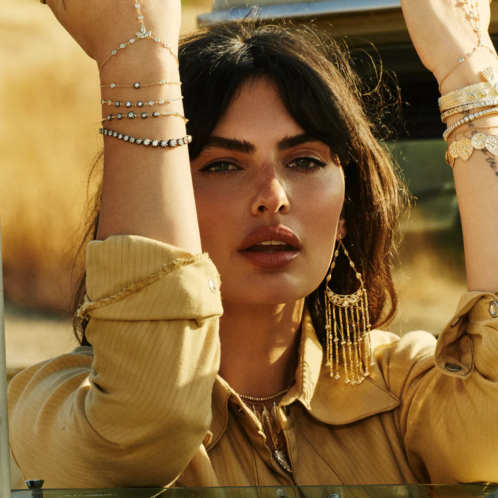 Black Rhodium 3 Sophia Diamond + 6 Round Diamond Bracelet