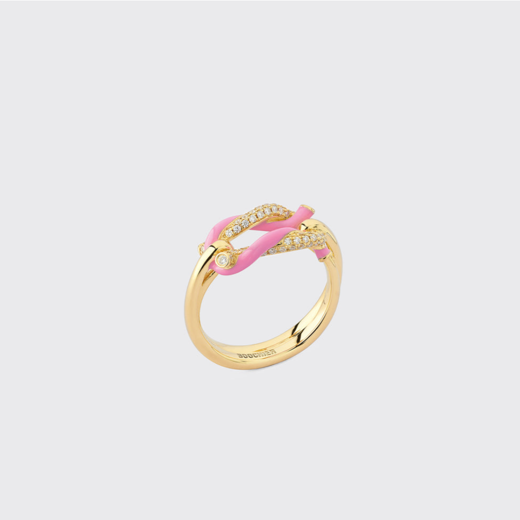 LIGHT PINK FRUIT HOOPS BUCKLE RING