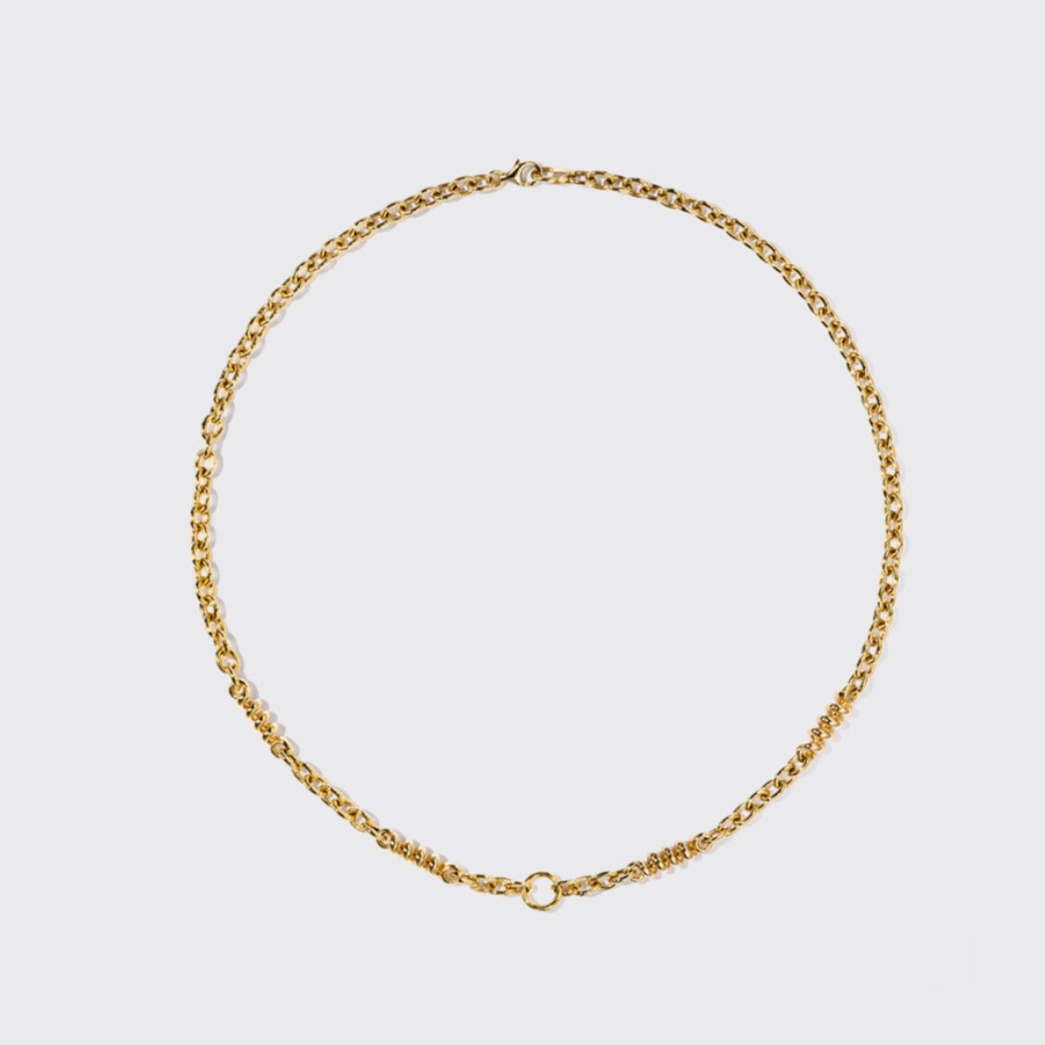 YELLOW GOLD SLINKEE CLIP NECKLACE