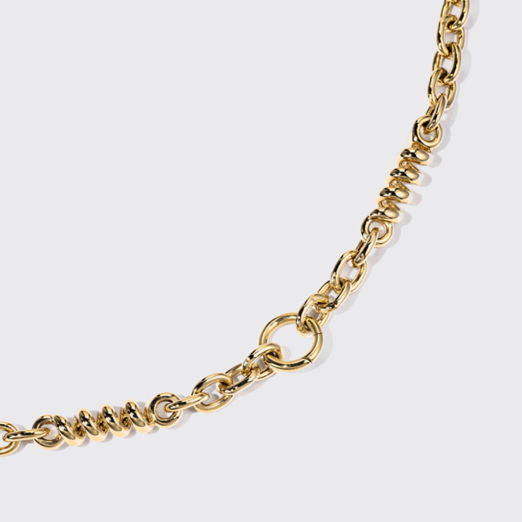 YELLOW GOLD SLINKEE CLIP NECKLACE