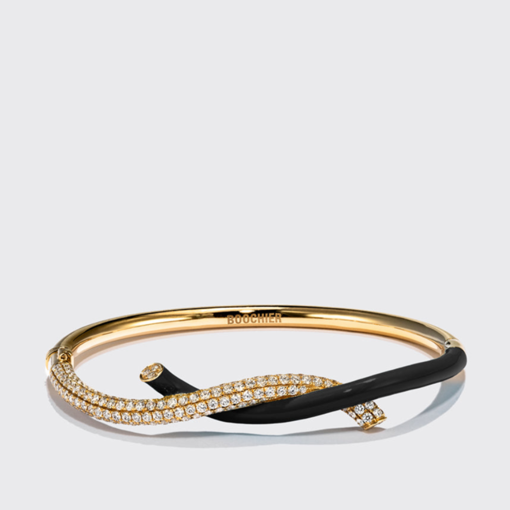 BLACK FRUIT HOOPS DIAMOND BANGLE