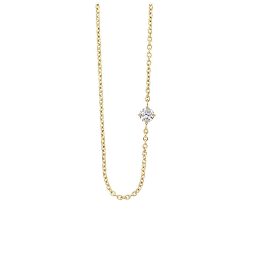 WHITE DIAMOND FLOATING NECKLACE - ROUND