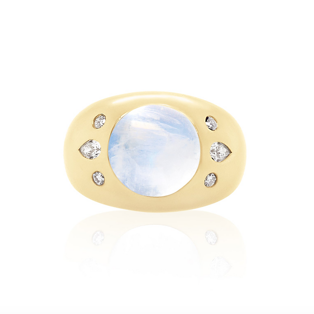 Pistillini Bronze Ring with Moonstone – Moth