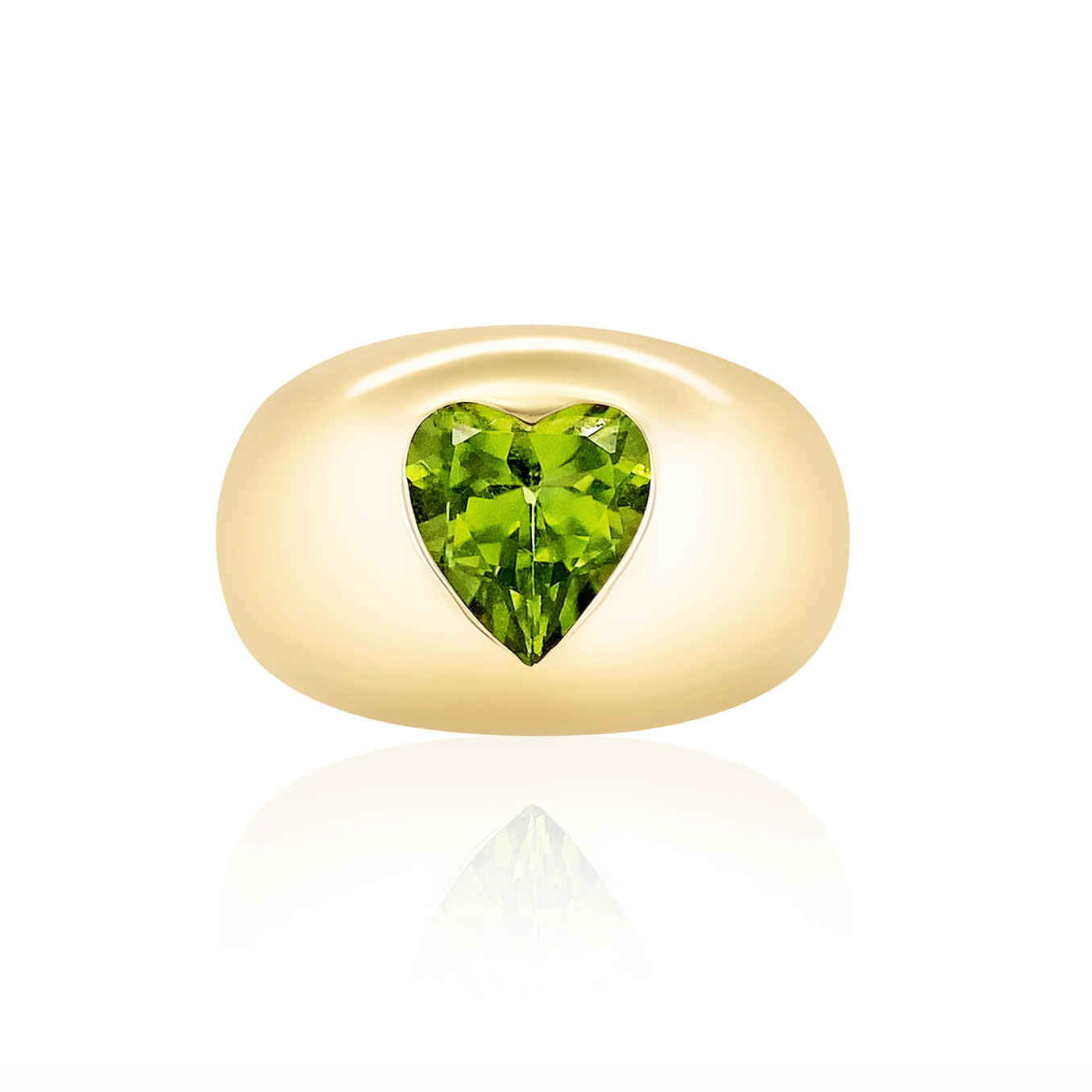 PERIDOT HEART CHUNKY NOMAD RING