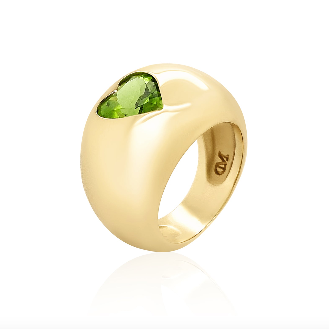 PERIDOT HEART CHUNKY NOMAD RING