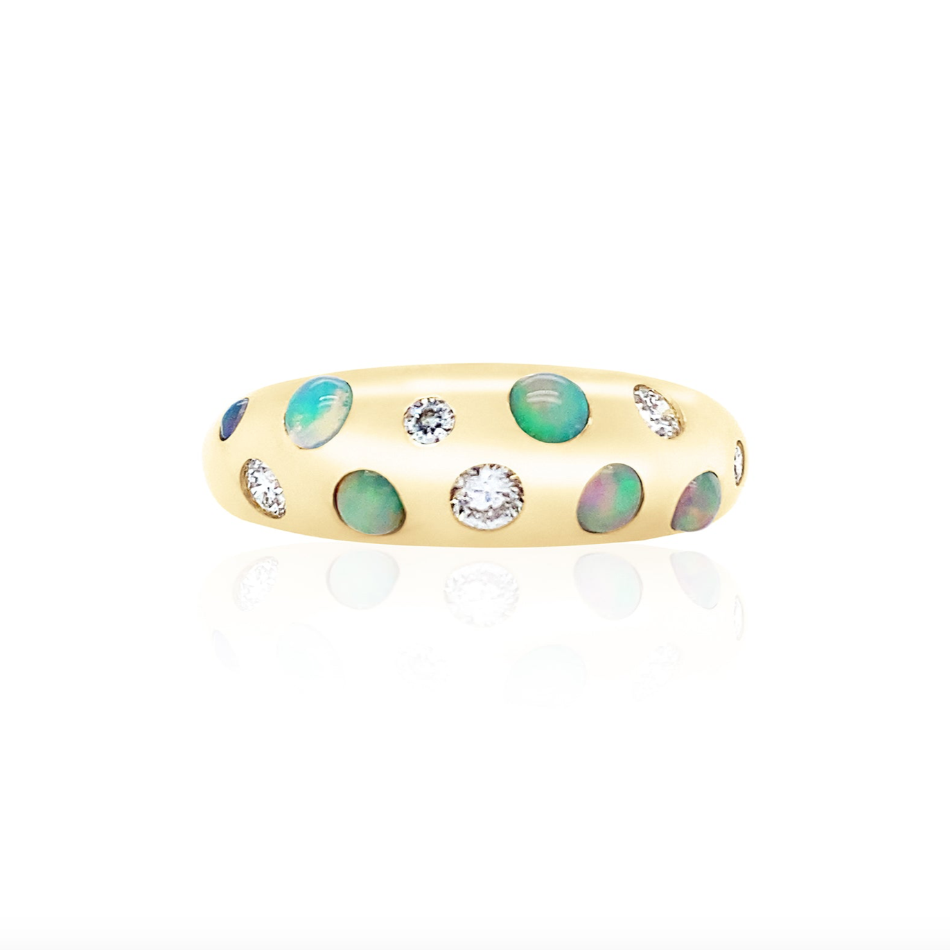 WAVY OPAL & DIAMOND CLASSIC NOMAD RING