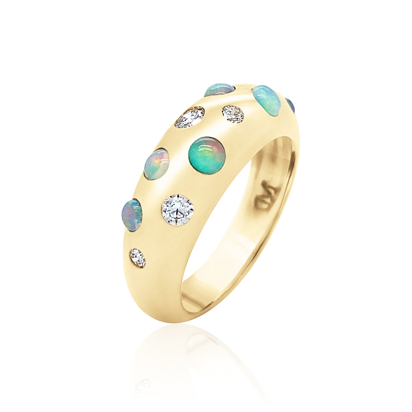 WAVY OPAL & DIAMOND CLASSIC NOMAD RING