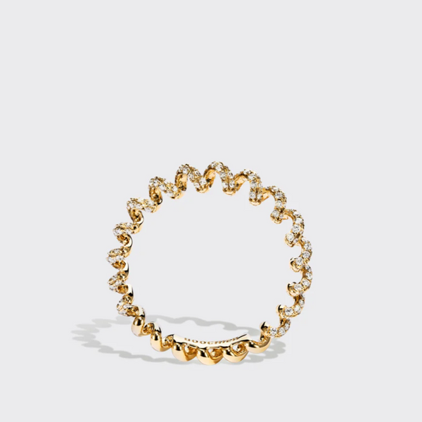 SMALL YELLOW GOLD DIAMOND SLINKEE RING