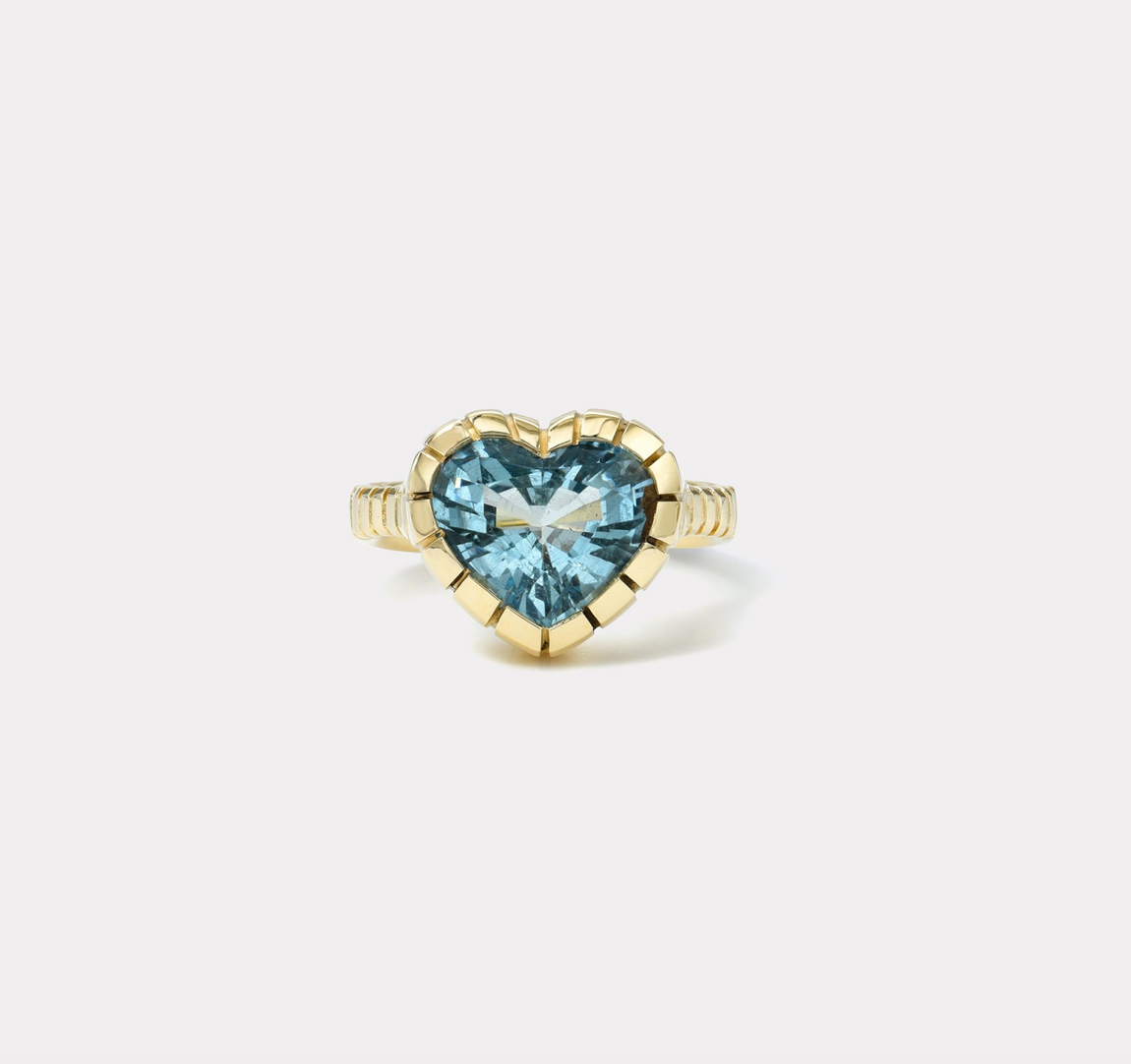 Aquamarine Heart Heirloom Ring