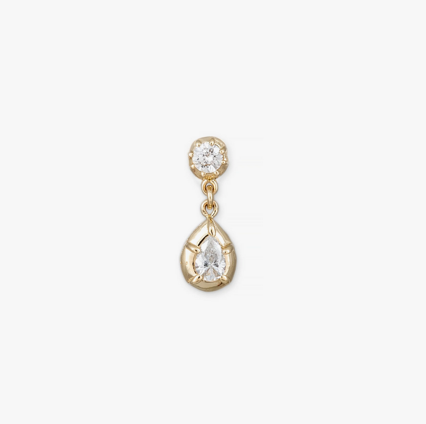 SOPHIA 1+1 DIAMOND TEARDROP DROP STUD