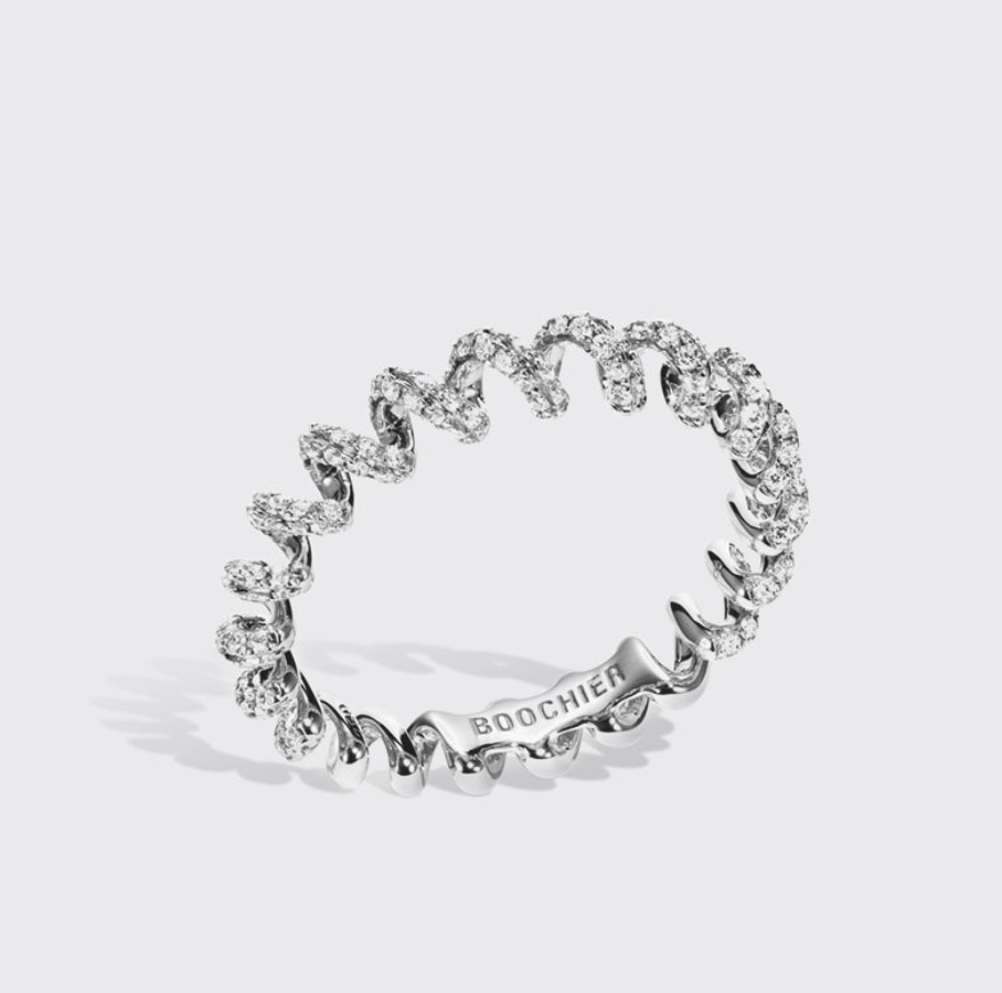 MINI WHITE GOLD DIAMOND SLINKEE RING