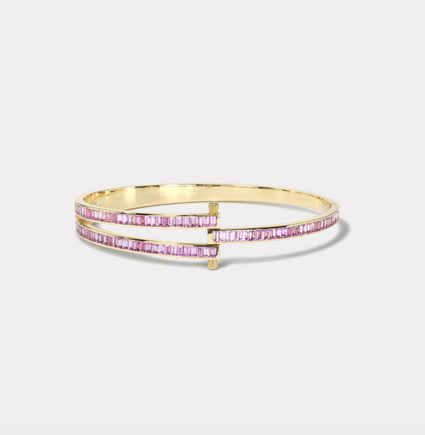 Magna Bracelet with Baguette Cut Pink Sapphires