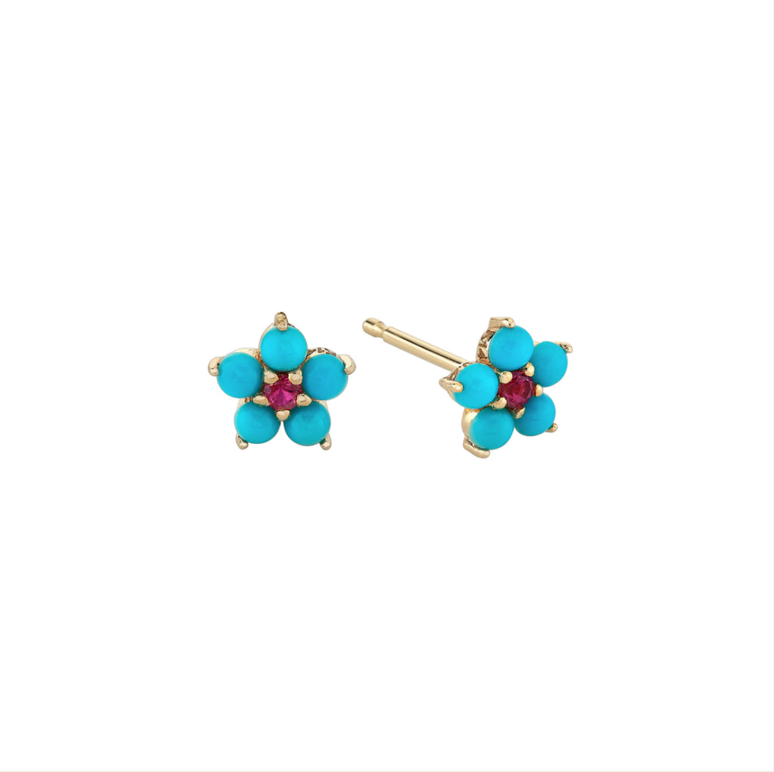 Turquoise And Tourmaline Aurora Studs