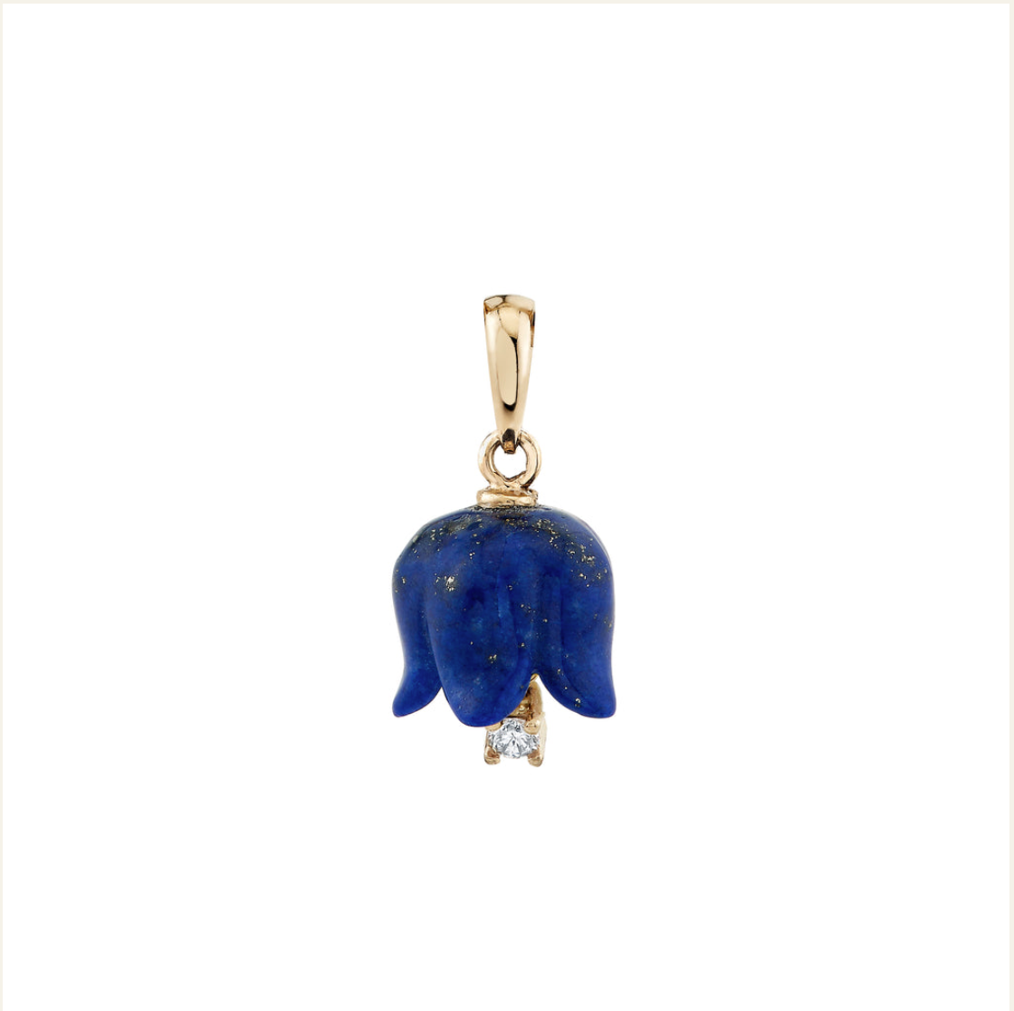 Diamond Floret Lapis Pendant