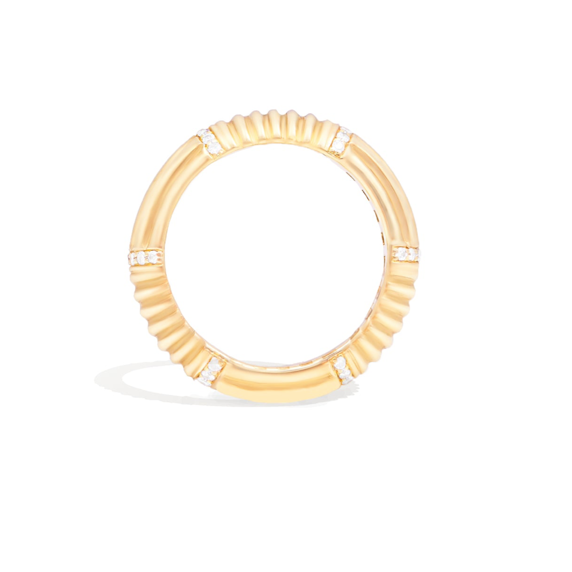 Found Ribbed Stacking Band Ring - Diamond