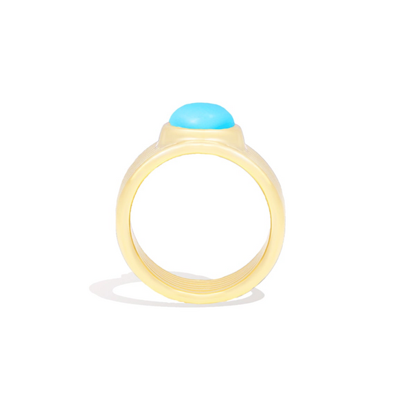 Found Cigar Band Ring - Turquoise