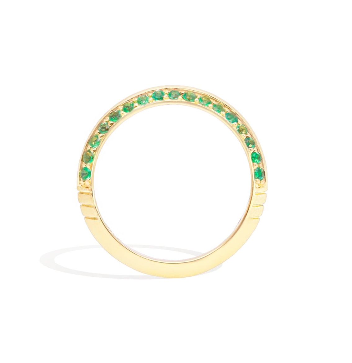 The Crew Knife Edge Stacking Ring - Emerald