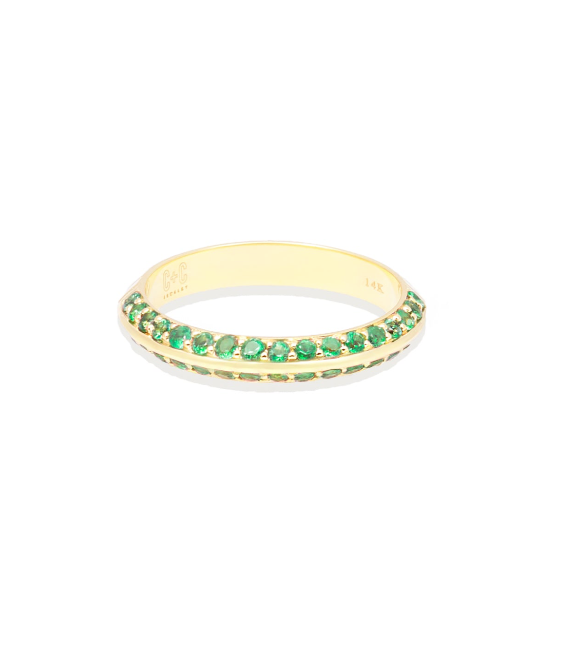 The Crew Knife Edge Stacking Ring - Emerald