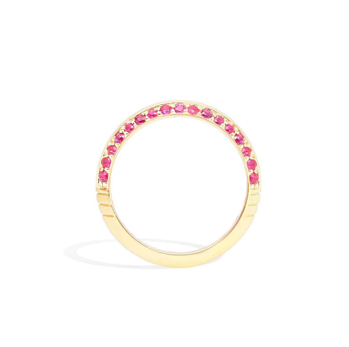 The Crew Knife Edge Stacking Ring - Pink Sapphire