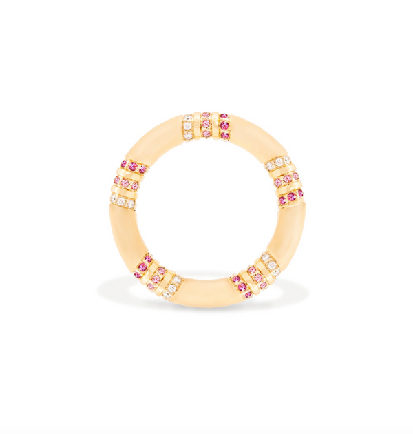 The Crew Stacking Ring - Pink Sapphire & Diamond