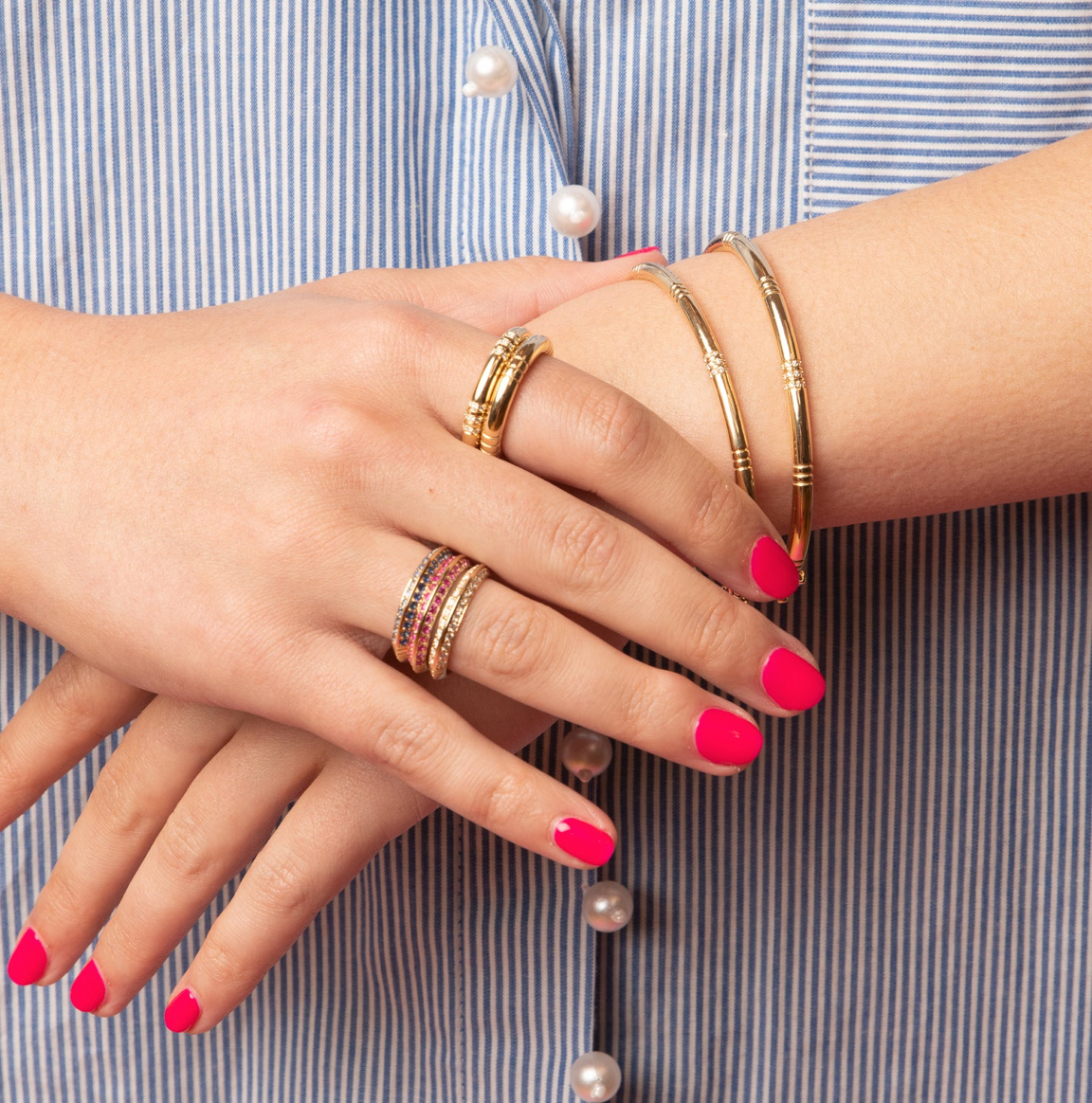 The Crew Stacking Ring - Etched