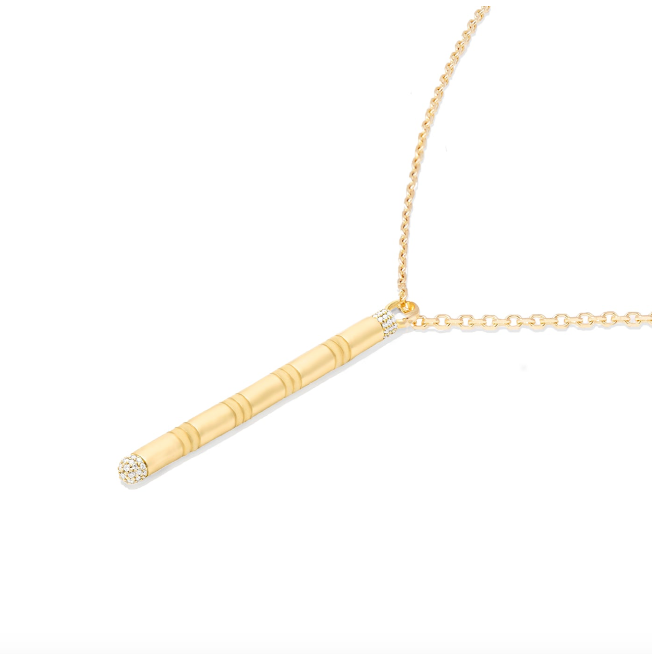 The Crew Stick Pendant Necklace - Diamond