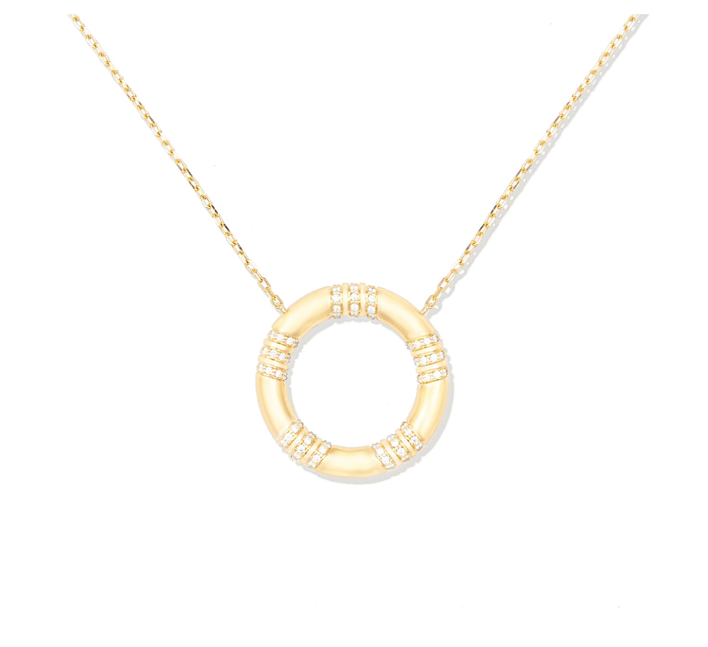 The Crew Large Circle Pendant Necklace - Diamond