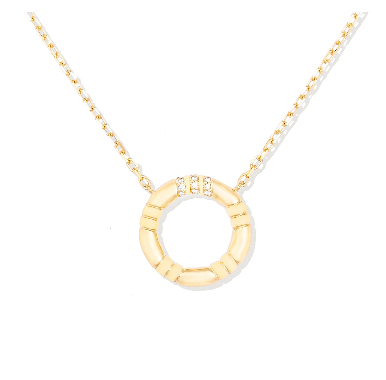 The Crew Small Circle Pendant Necklace - Diamond