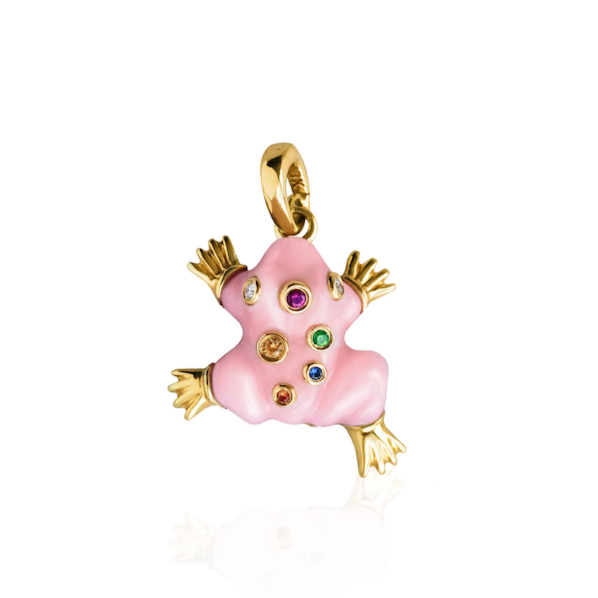 Pink Opal Carved Frog Enhancer