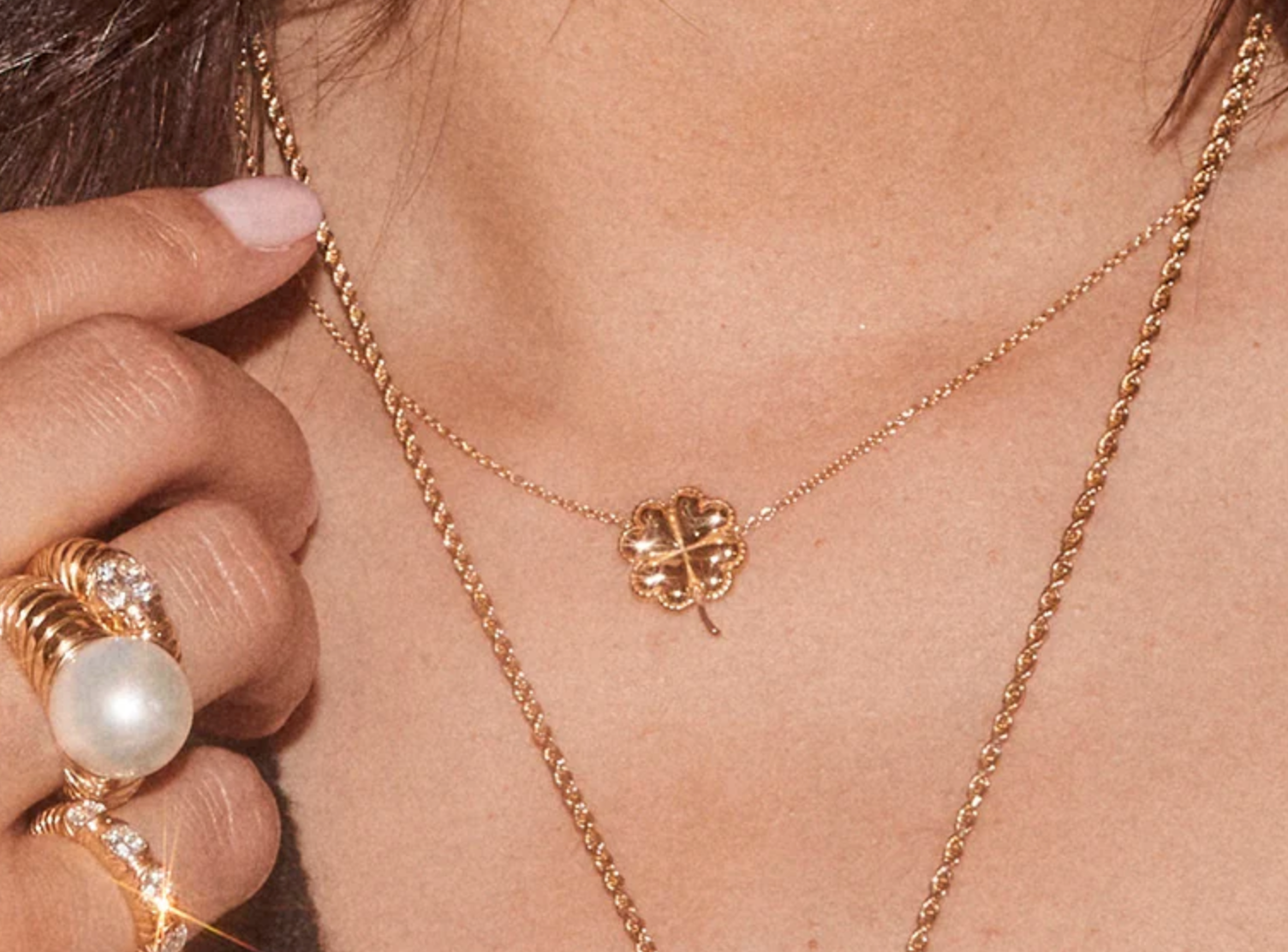 Petite All Gold Clover Pendant