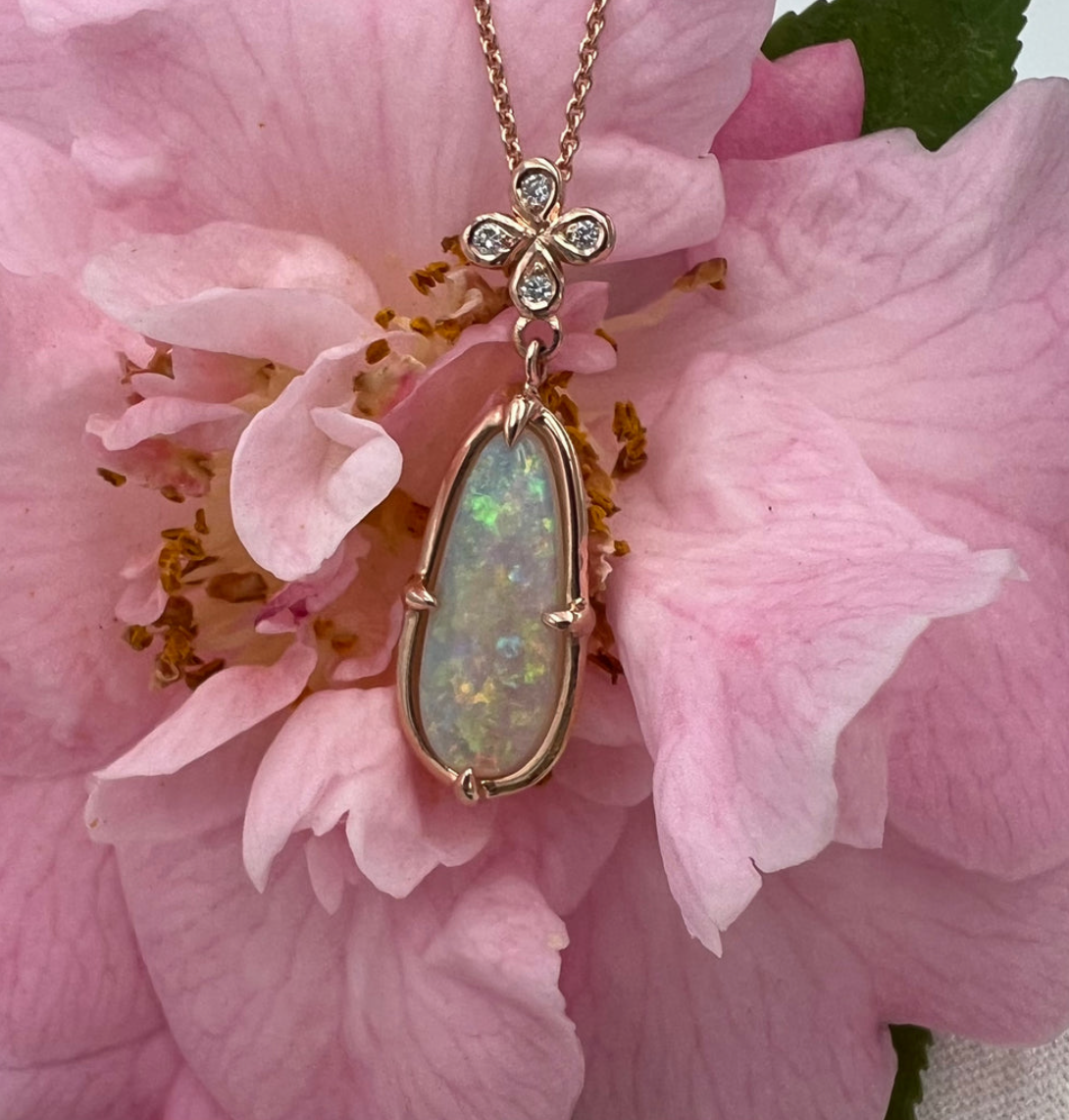 Elongated Australian Opal Pendant